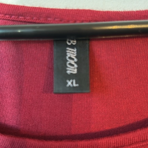 Holiday red dress.  T-shirt material with long sleeves.​ - Picture 2 of 4